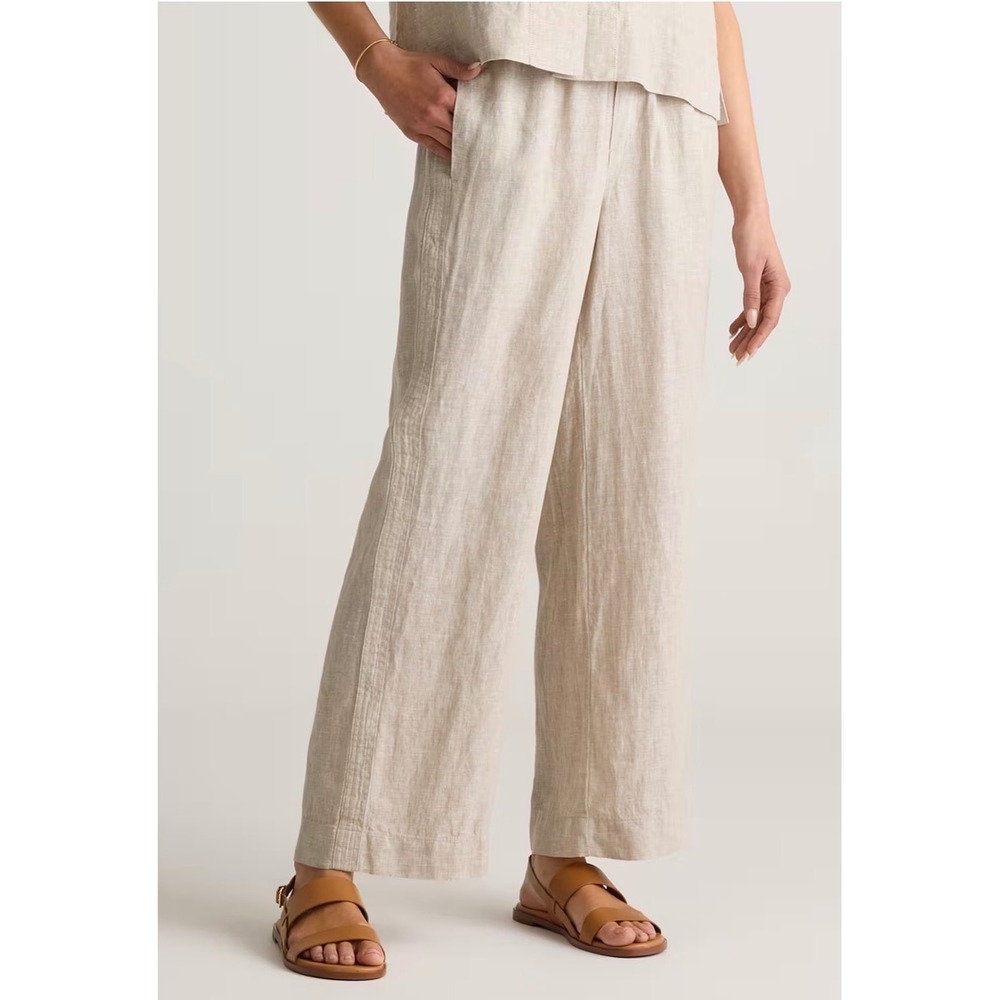 Quince Wide-Leg Linen Pants in Natural